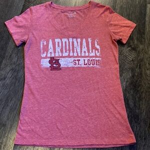 St Louis Cardinals V Neck T-shirt Sz Small